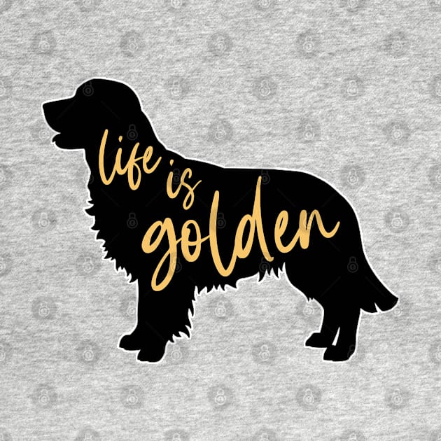 Life is golden. Golden retriever dog lover. Perfect present for mom mother dad father friend him or her by SerenityByAlex